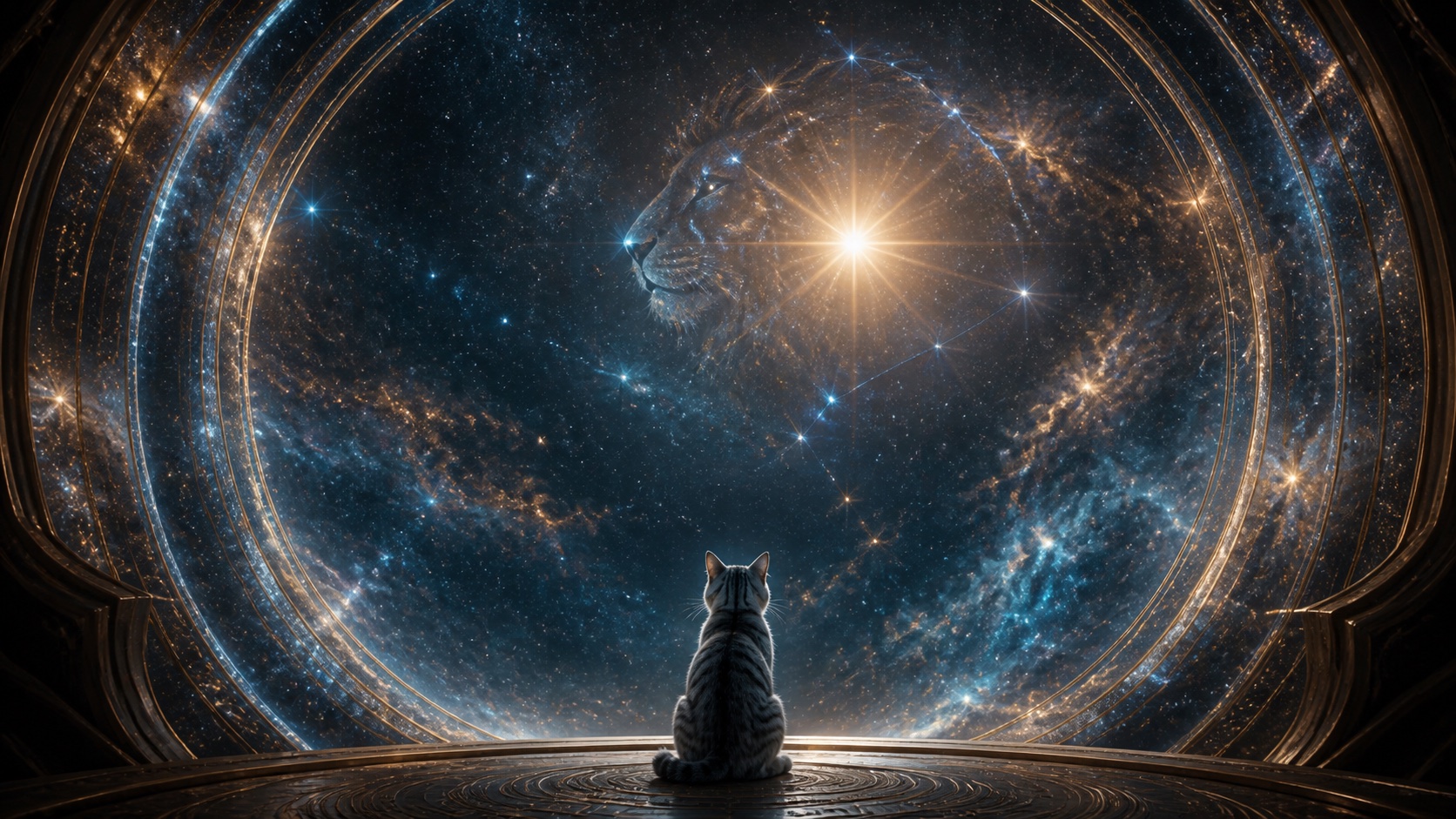 The Catestar sits before a vast circular gateway opening toward Regulus